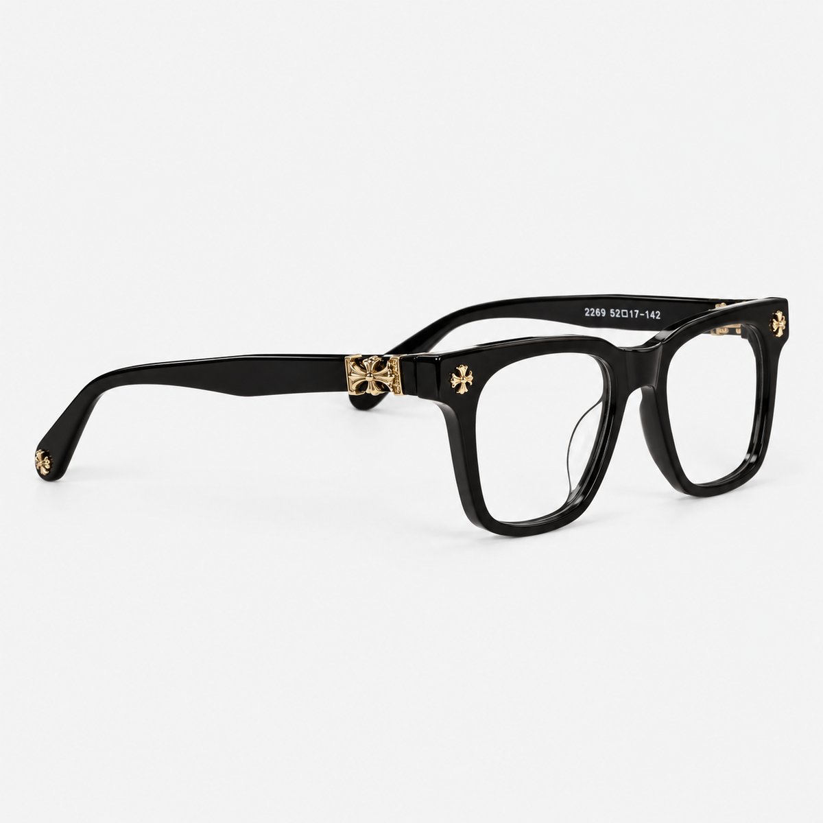 CHROME HEARTS GLASSES BLACK GOLD